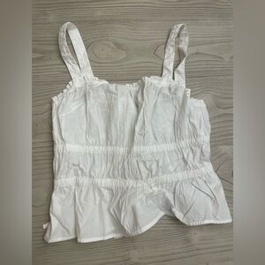 Madewell White Strapless Blouse